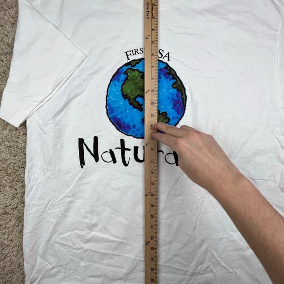 Vintage First USA Earth Naturally White T Shirt XL Short Sleeve Planet Graphic - Picture 4 of 14
